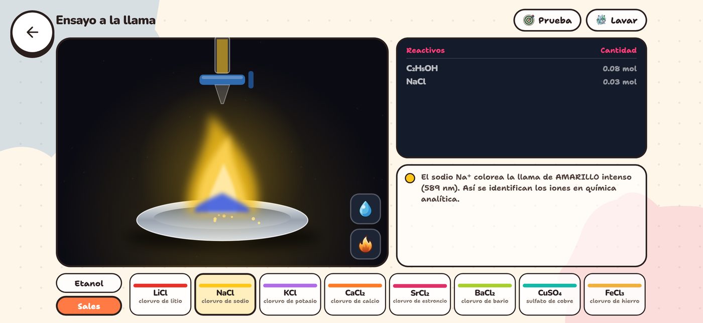 Nalukh chem en Windows — simulador del ensayo a la llama
